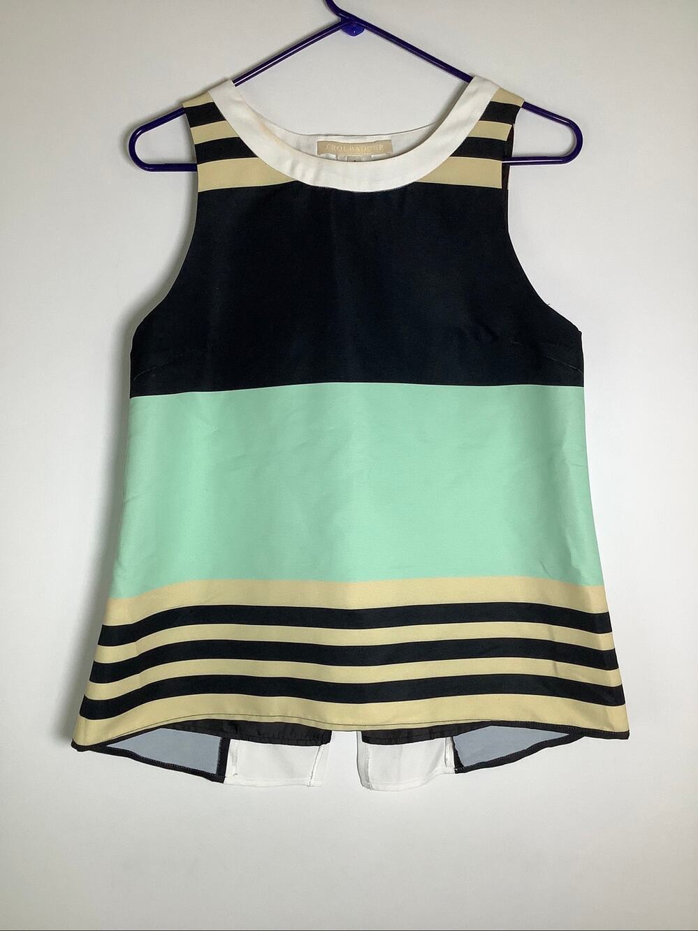 Troubadour by Anthropologie Women's 8 Sleeveless Colorblock Striped Top G10-2